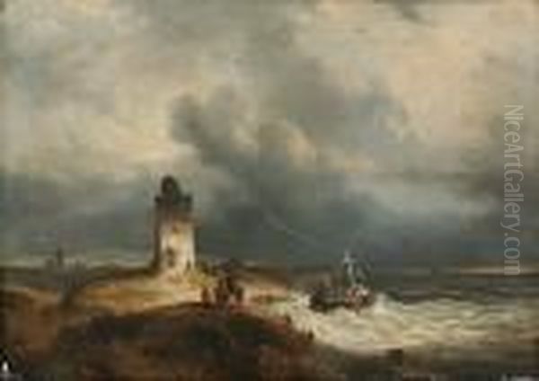 Ship In Distress Off The Coast, Possibly Scheveningen - view 1