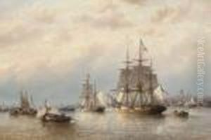Shipping Becalmed In Calais Harbour