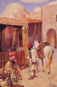 The Carpet Seller by Giulio Rosati