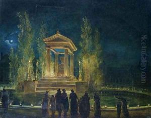 The Cenotaph of Jean Jacques Rousseau 1712-78 in the Tuileries, Paris, 1794 by Hubert Robert