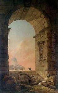 Alexander the Great visiting the Tomb of Achilles, 1755-60 by Hubert Robert