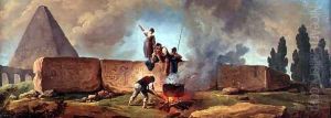 Gypsies Boiling a Cauldron among Egyptian Ruins