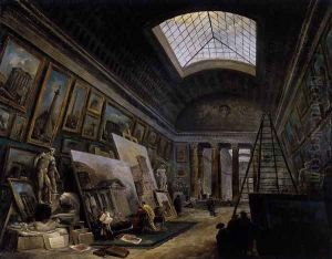 Imaginary View of the Grande Galerie in the Louvre 1789 by Hubert Robert