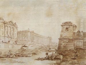 Ditch at Place de la Concorde by Hubert Robert