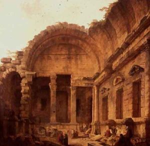 Interior of the Temple of Diana at Nimes, 1787