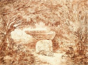 The Artist Drawing in the Farnese Gardens by Hubert Robert