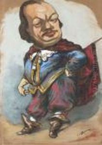 Une Caricature D'un Homme En Mousquetaire Avec Une Epee