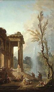 The Portico of a Country Mansion 1773 by Hubert Robert