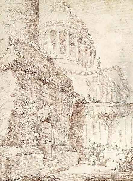 A Capriccio with Trajan's Column and the Dome of Saint Peter's, Rome - view 1