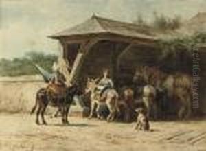 The Barn In Summer by Willem Carel Nakken