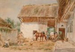 Barn Yard by Willem Carel Nakken