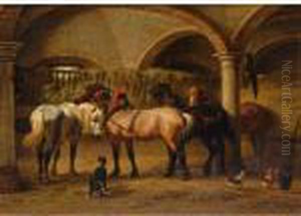 Horses In A Stable In The Ardennes - view 1