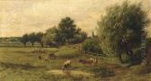 Cows In A Summer Landscape
