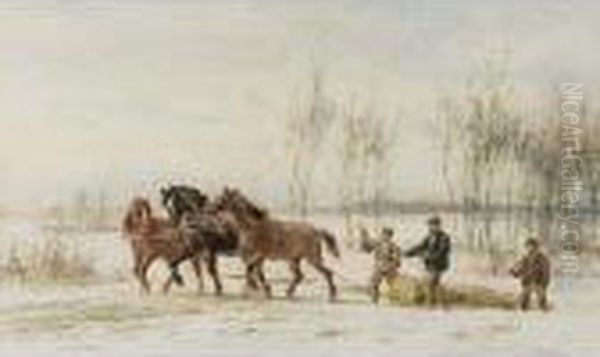 Woodcutters In The Snow - view 1