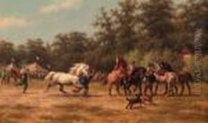 A Horse-market In A French Village by Willem Carel Nakken