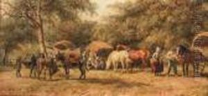 The Halt Of The Caravan by Willem Carel Nakken