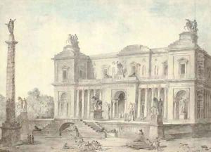 Le Musee des Antiques by Hubert Robert