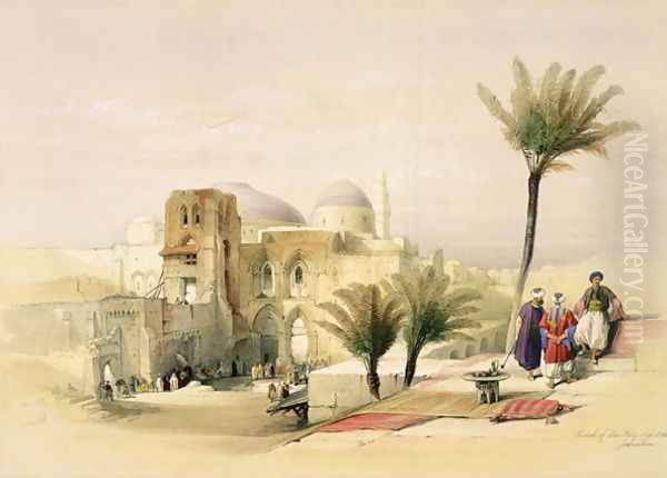 Church of the Holy Sepulchre, Jerusalem, plate 11 from Volume I of The Holy Land, engraved by Louis Haghe 1806-85 pub. 1842 - view 1