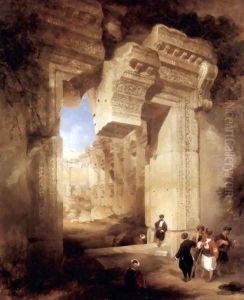 The entrance to the Golden Temple in Baalbek by David Roberts