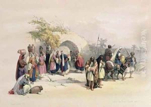 Fountain of the Virgin, Nazareth, April 21st 1839, plate 29 from Volume I of The Holy Land, engraved by Louis Haghe 1806-85 pub. 1842