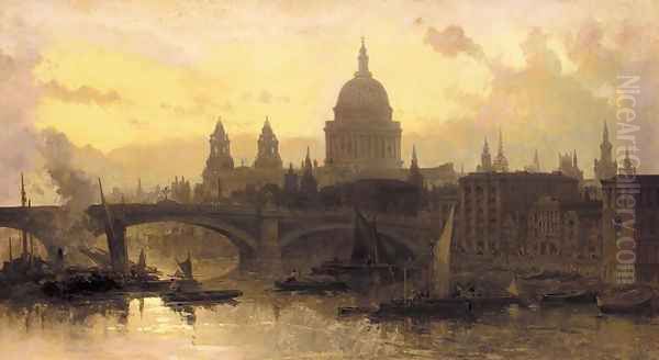 St. Pauls from the Thames, Looking West - view 1