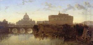 Rome, St Peters and the Castel St. Angelo by David Roberts