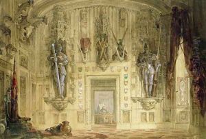 Abbotsford, the Hall, 1834 by David Roberts