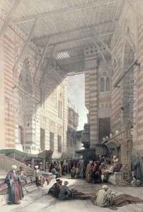 Bazaar of the Silk Merchants, Cairo, from Egypt and Nubia, Vol.3 by David Roberts