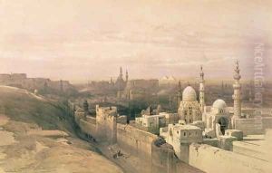 Cairo, looking west, book illustration from Sketches in Nubia, 1846-49 by David Roberts