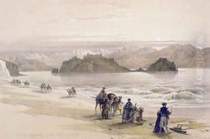 Isle of Graie, Gulf of Akabah, Arabia Petraea, February 27th 1839, plate 108 from Volume III of The Holy Land, engraved by Louis Haghe 1806-85 pub. 1849 by David Roberts