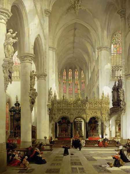Lierre- Interior of St. Gommaire, 1850 - view 1
