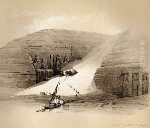 15 The Temples af Aboo-simbel, from the Nile by David Roberts