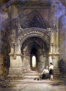 Porch to Roslyn Chapel, 1859 by David Roberts