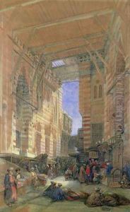The Silk Mercers Bazaar of El-Ghooreeyeh, Cairo by David Roberts