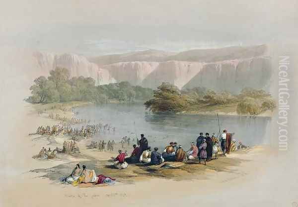 Banks of the Jordan, April 2nd 1839, plate 48 from Volume II of The Holy Land, engraved by Louis Haghe 1806-85 pub. 1843 - view 1
