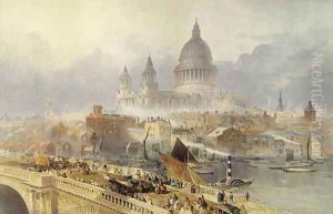 St. Pauls Cathedral from Blackfriars Bridge by David Roberts