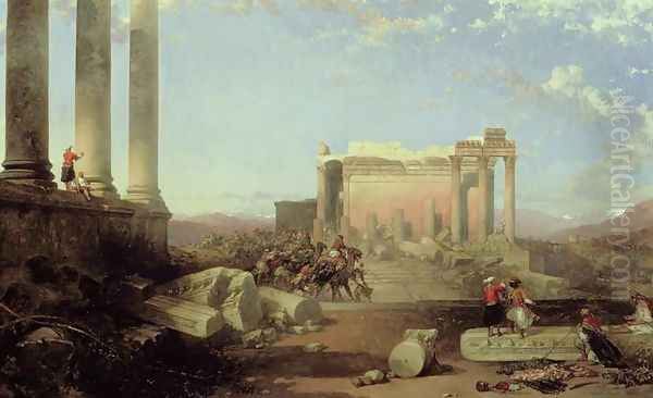 The Ruins of the Temple of the Sun at Baalbec, 1861 by David Roberts