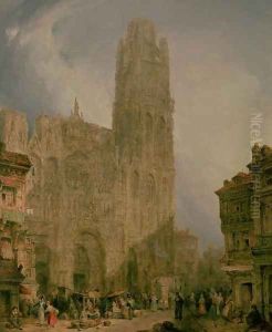West Front of Notre Dame, Rouen by David Roberts