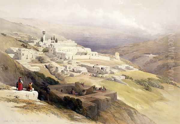 Convent of the Terra Santa, Nazareth, April 21st 1839, plate 30 from Volume I of The Holy Land, engraved by Louis Haghe 1806-85 pub. 1842 - view 1
