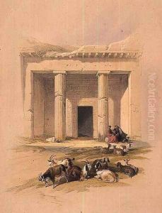 Entrance to the Caves of Bani Hasan, from Egypt and Nubia, Vol.1 by David Roberts