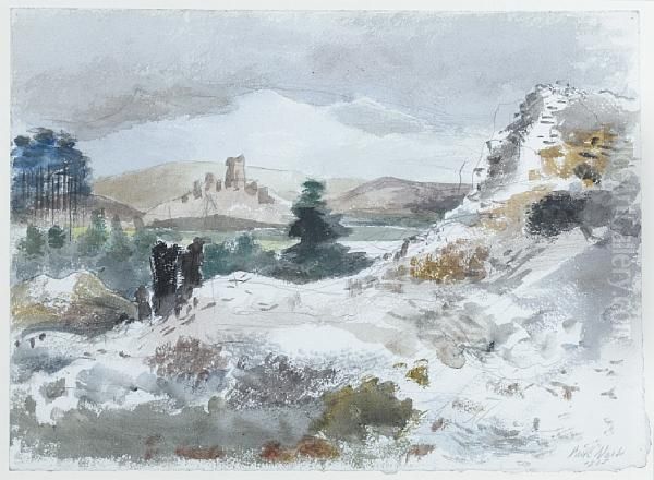 Corfe Castle From The Heath - view 1