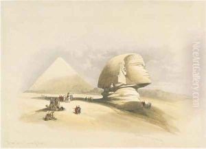 The Great Sphinx and the Pyramids of Giza, from Egypt and Nubia, Vol.1 by David Roberts