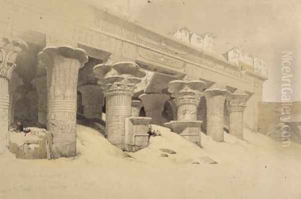 Portico of the Temple of Edfu, Upper Egypt, from Egypt and Nubia, Vol.1 - view 1