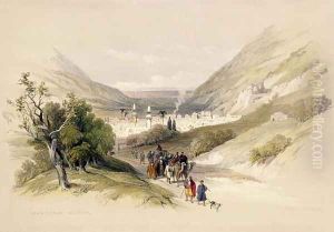 Entrance to Nablous, April 17th 1839, plate 41 from Volume I of The Holy Land, engraved by Louis Haghe 1806-85 pub. 1842 by David Roberts