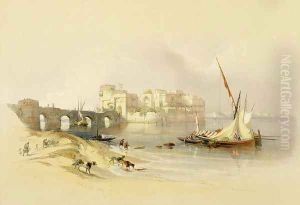 Citadel of Sidon, April 28th 1839, plate 76 from Volume II of The Holy Land, engraved by Louis Haghe 1806-85 pub. 1843