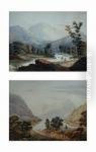 Views 
 Fishermen By A Highland Stream And Figures By A Highland Loch