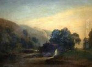 Mill In A River Landscape, With Fishermen On A Bridge Mill In A River Landscape, With Fishermen On A Bridge