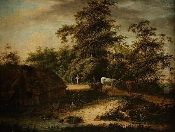 Cottage, Cattle And Figures - view 1