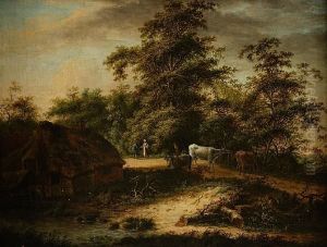 Cottage, Cattle And Figures by Alexander Nasmyth