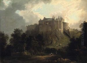 View Of Stirling Castle, With Figures On A Path In The Foreground by Alexander Nasmyth